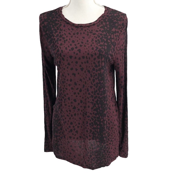 Vince Womens Size Medium Long Sleeve Lightweight Pullover Shirt in Animal Print - Picture 2 of 7
